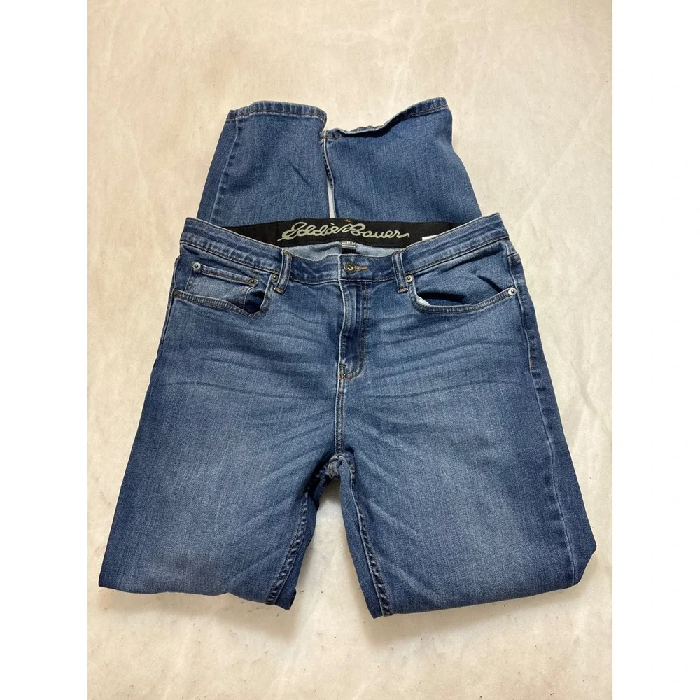 Eddie Bauer‎ Mens Jeans 32W x 34L Blue Denim Straight Leg Casual Pants